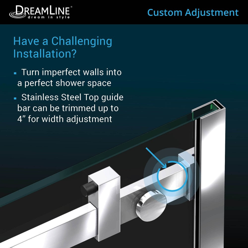 Enigma Air 34 3/4 in. D x 48 3/8 in. W x 76 in. H Frameless Sliding Shower Enclosure in Brushed Stainless Steel