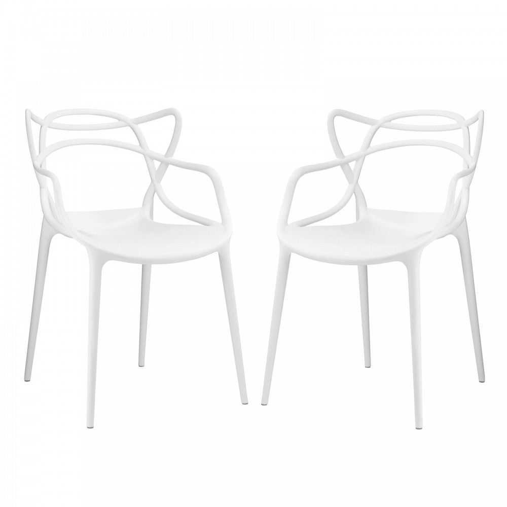 Entangled Dining Set Set of 2, White