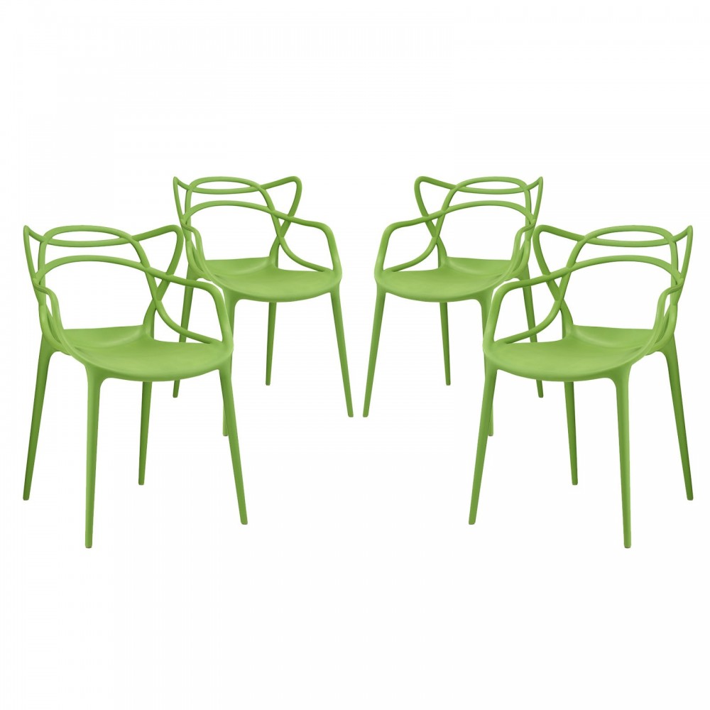 Entangled Dining Set Set of 4, Green