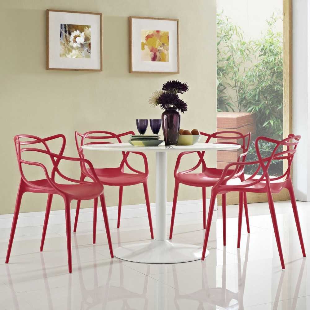 Entangled Dining Set Set of 4, Red