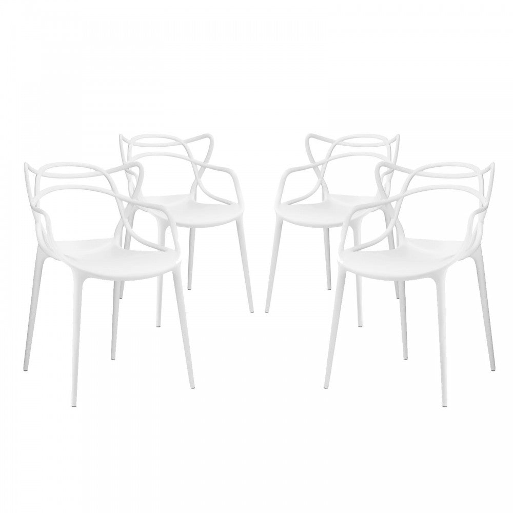 Entangled Dining Set Set of 4, White