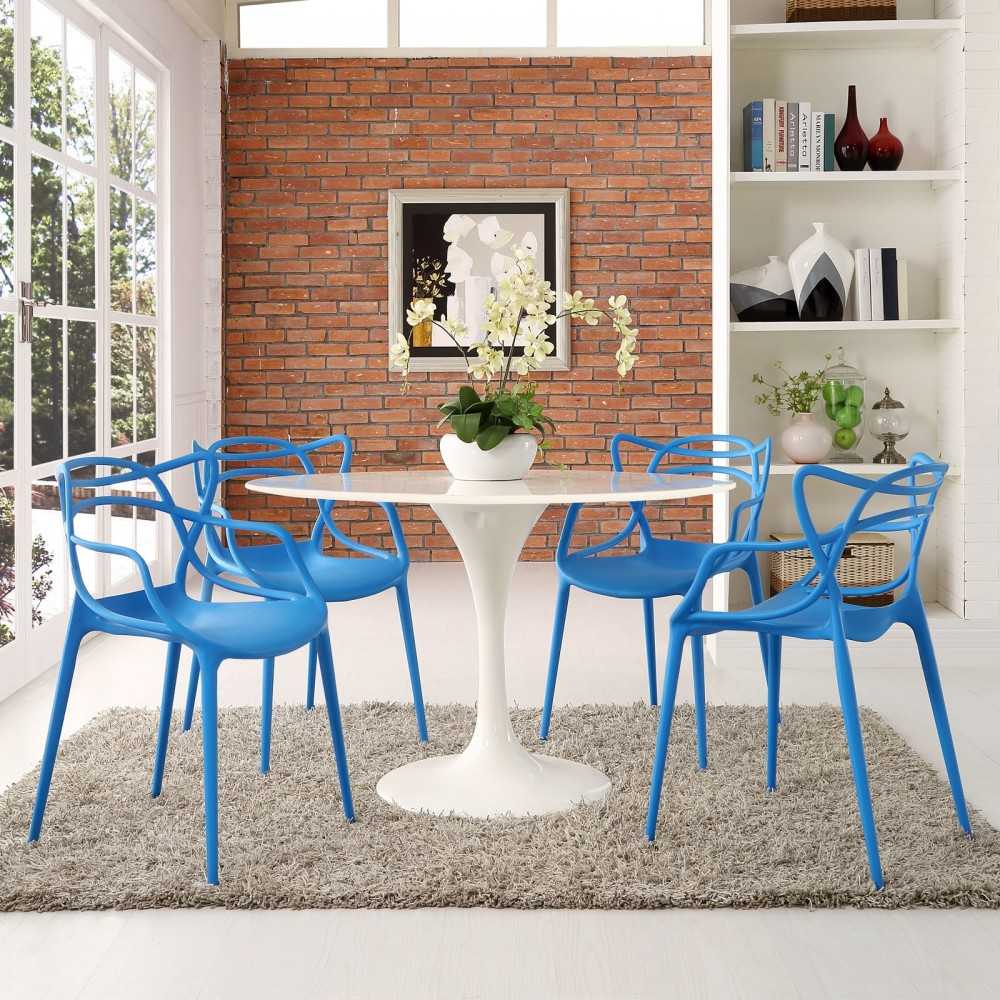Entangled Dining Set Set of 4, Blue