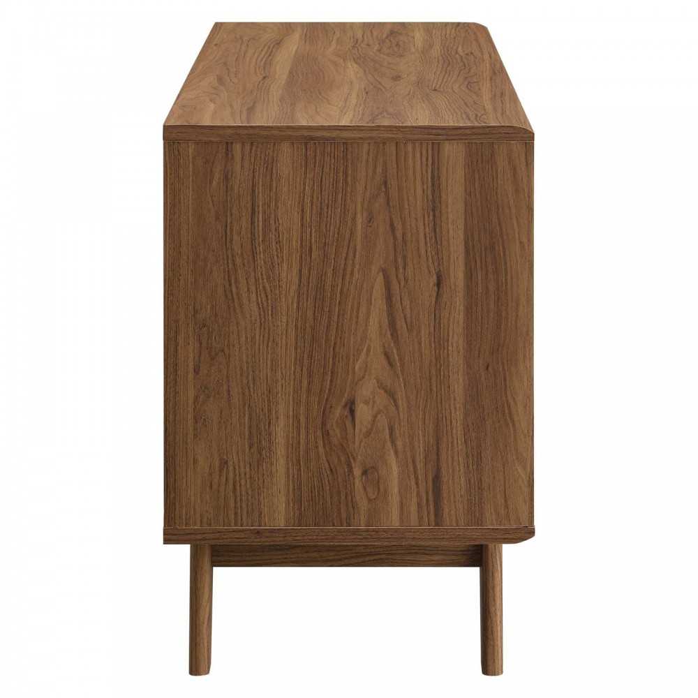 Envision Vinyl Record Display Stand, Walnut White, EEI-4324-WAL-WHI