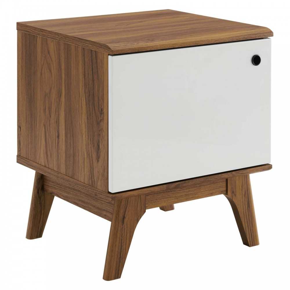 Envision Vinyl Record Display Stand, Walnut White, EEI-4260-WAL-WHI