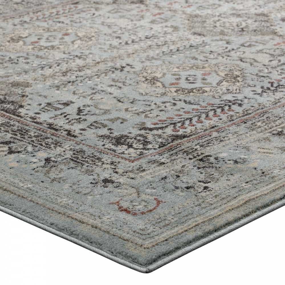 Enye Distressed Vintage Floral Lattice 8x10 Area Rug