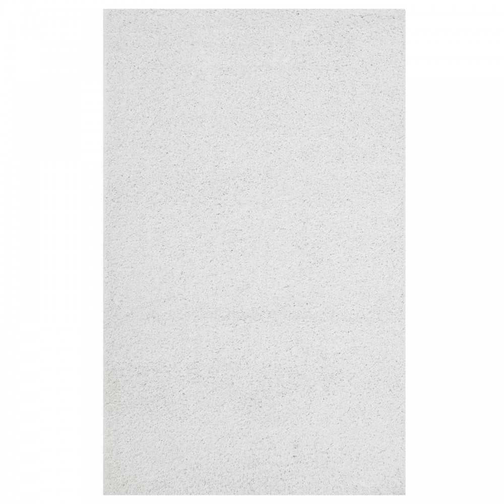 Enyssa Solid 5x8 Shag Area Rug, Ivory White