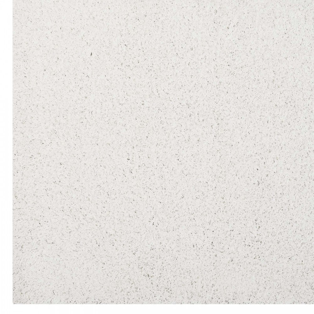 Enyssa Solid 5x8 Shag Area Rug, Ivory White