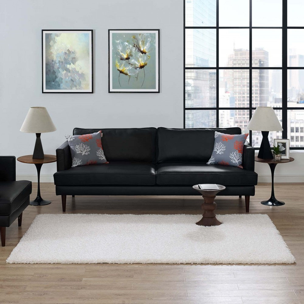 Enyssa Solid 5x8 Shag Area Rug, Ivory White