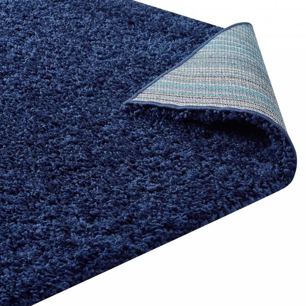 Enyssa Solid 5x8 Shag Area Rug, Navy