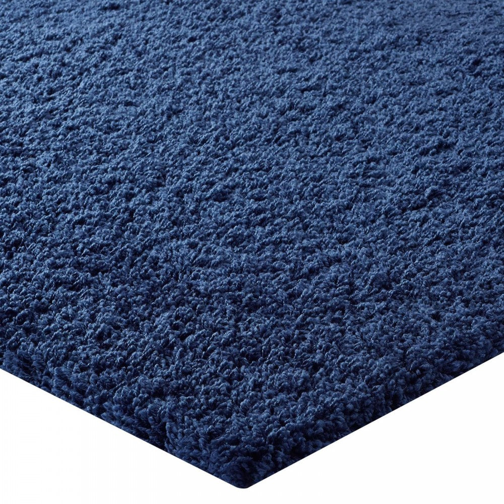 Enyssa Solid 5x8 Shag Area Rug, Navy