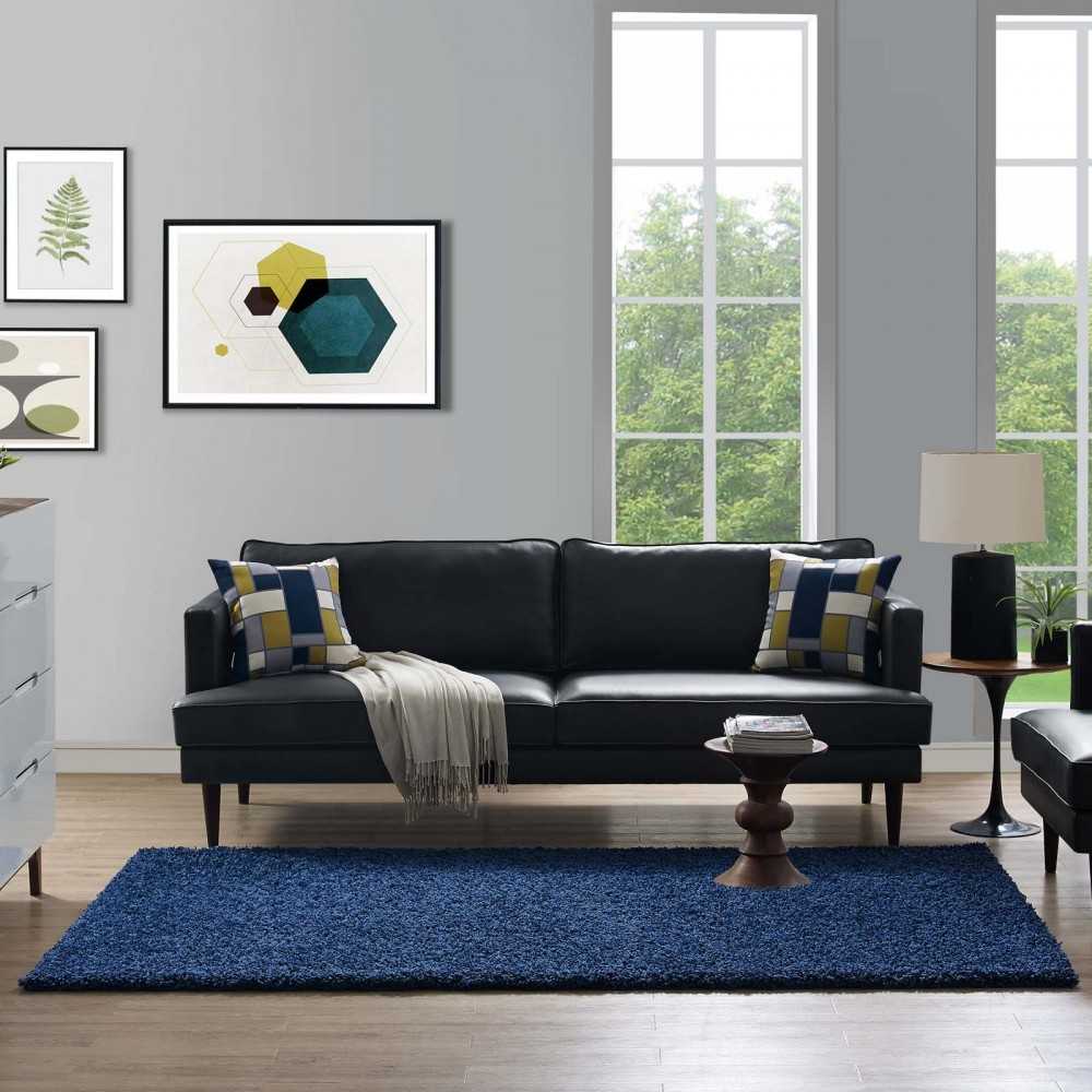 Enyssa Solid 5x8 Shag Area Rug, Navy