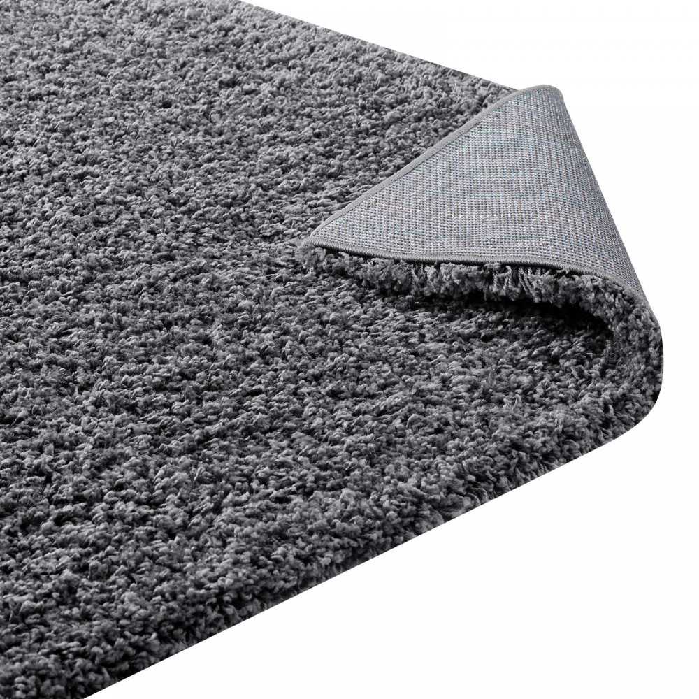 Enyssa Solid 5x8 Shag Area Rug, Dark Gray