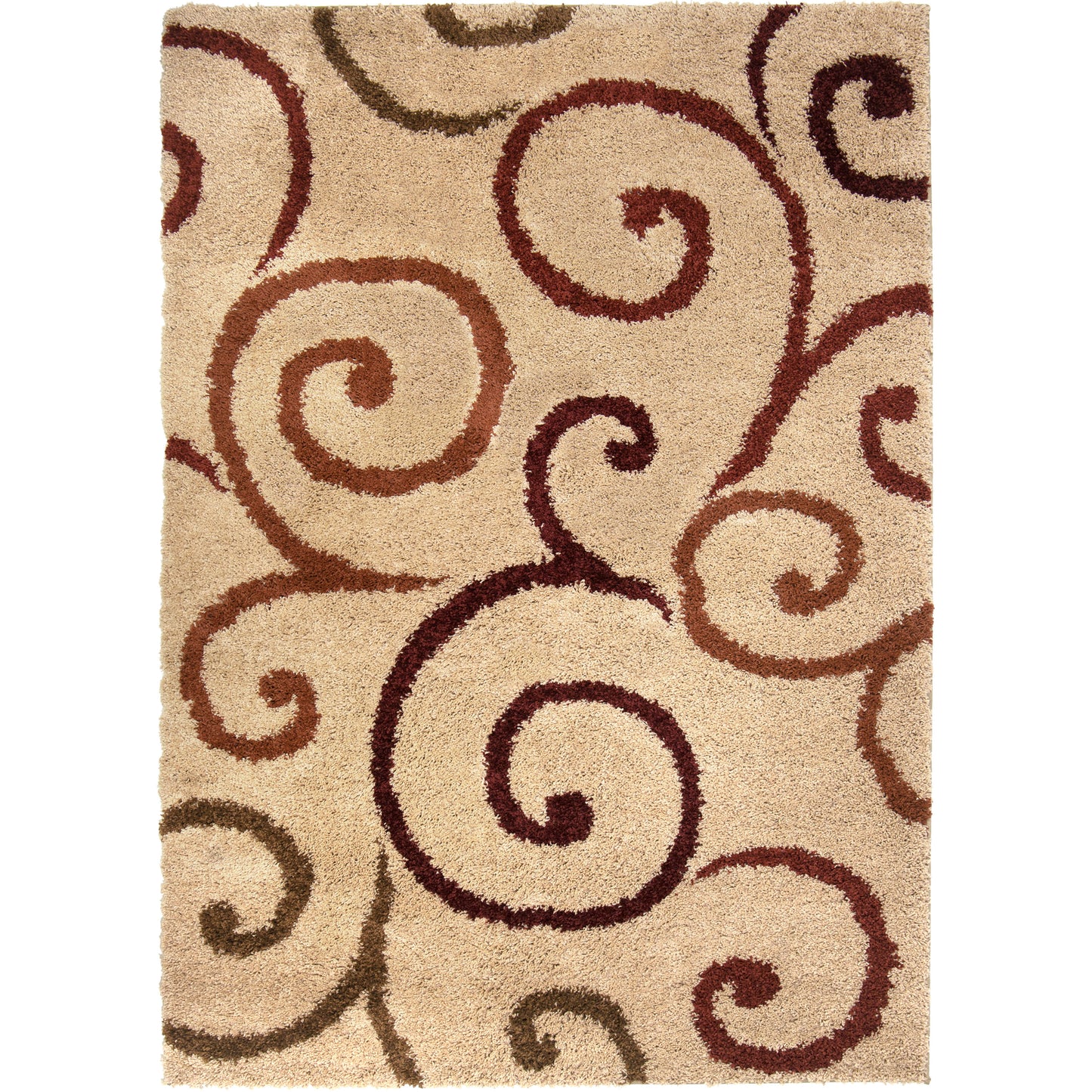 Orian Impressions Shag Swirls Beige 94"X130"