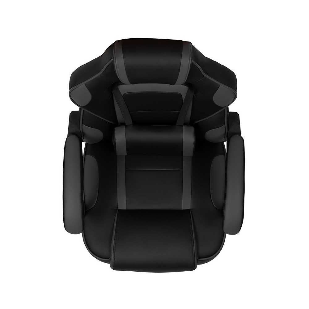 Ergonomic Computer Chair with Fully Reclining Back/Arms, Slide-Out Footrest, Massaging Lumbar - Black/Gray