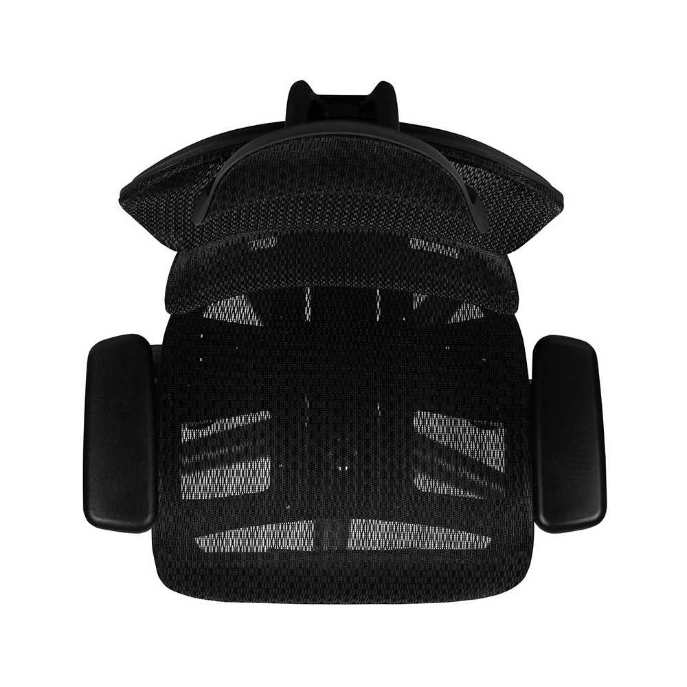 Ergonomic Mesh Office Chair with 2-to-1 Synchro-Tilt, Adjustable Headrest, Lumbar Support, and Adjustable Pivot Arms in Black