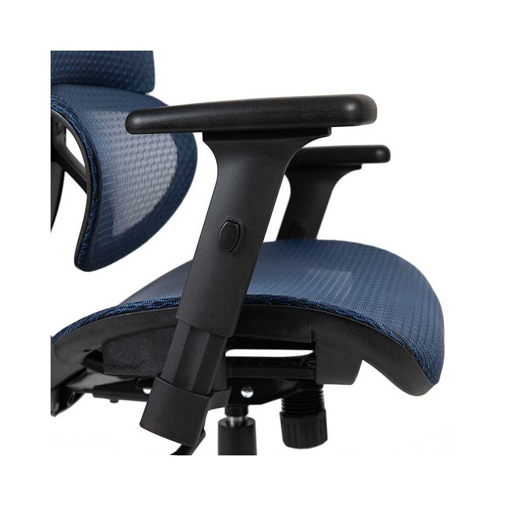 Ergonomic Mesh Office Chair with 2-to-1 Synchro-Tilt, Adjustable Headrest, Lumbar Support, and Adjustable Pivot Arms in Blue