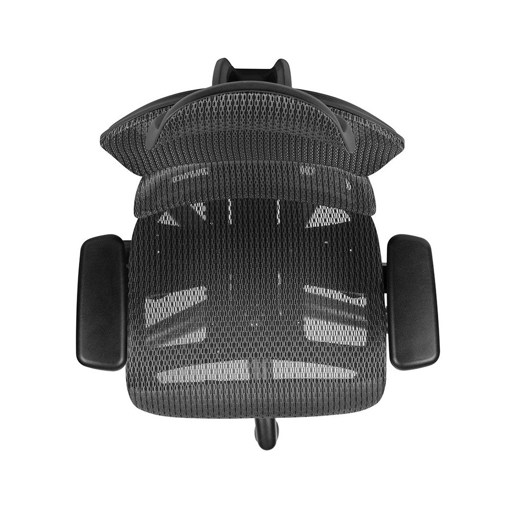 Ergonomic Mesh Office Chair with 2-to-1 Synchro-Tilt, Adjustable Headrest, Lumbar Support, and Adjustable Pivot Arms in Gray