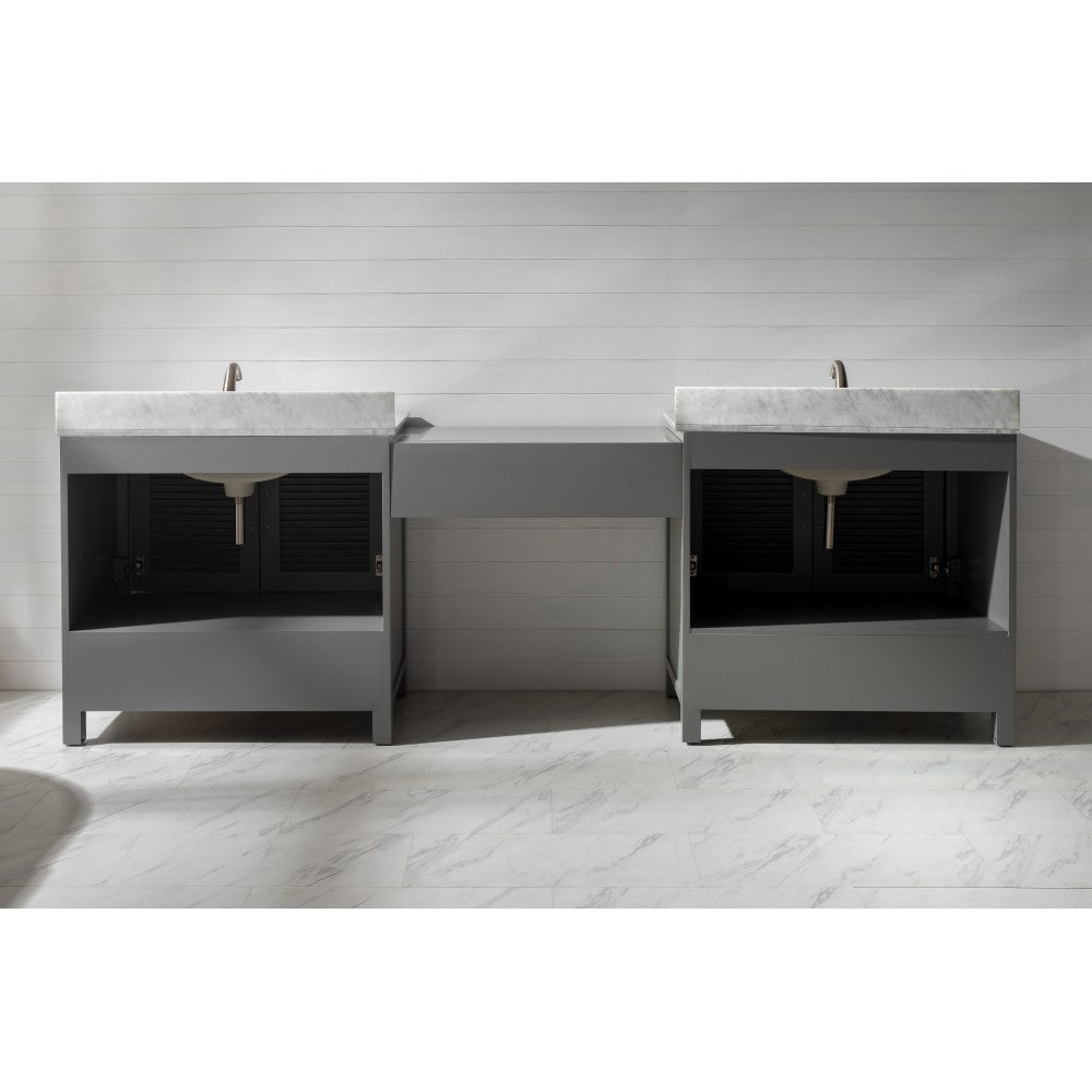 Estate 102" Double Sink Bathroom Vanity Modular Set in Gray