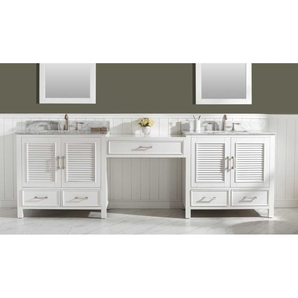 Estate 102" Double Sink Bathroom Vanity Modular Set in White