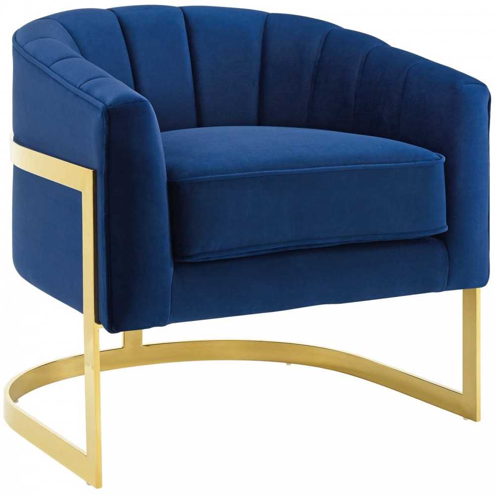 Esteem Accent Armchair Performance Velvet Set of 2, Navy