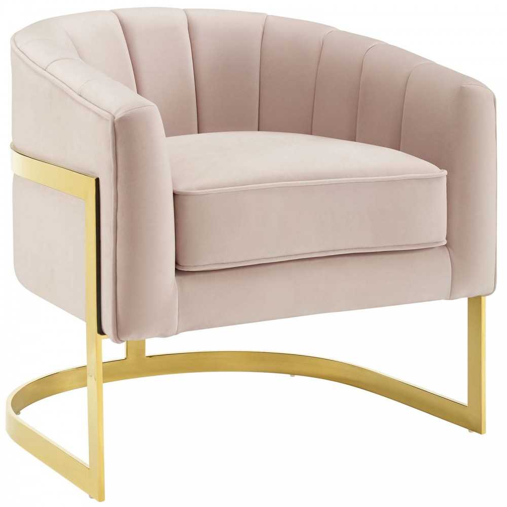 Esteem Accent Armchair Performance Velvet Set of 2, Pink