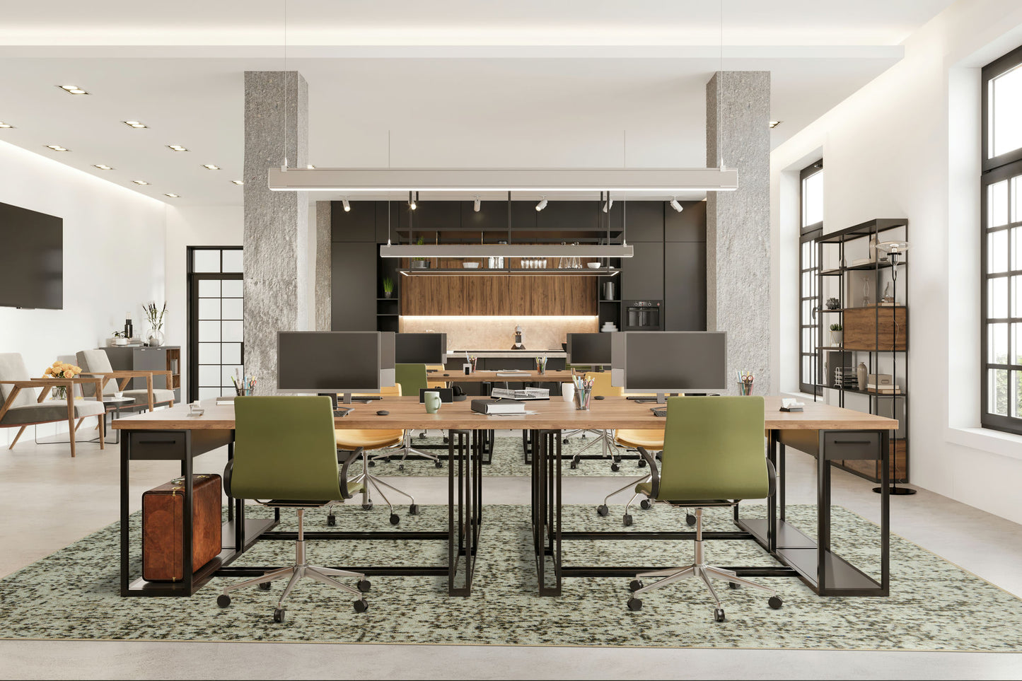 Etched In Stone 3'10" x 5'4" area rug in color Java