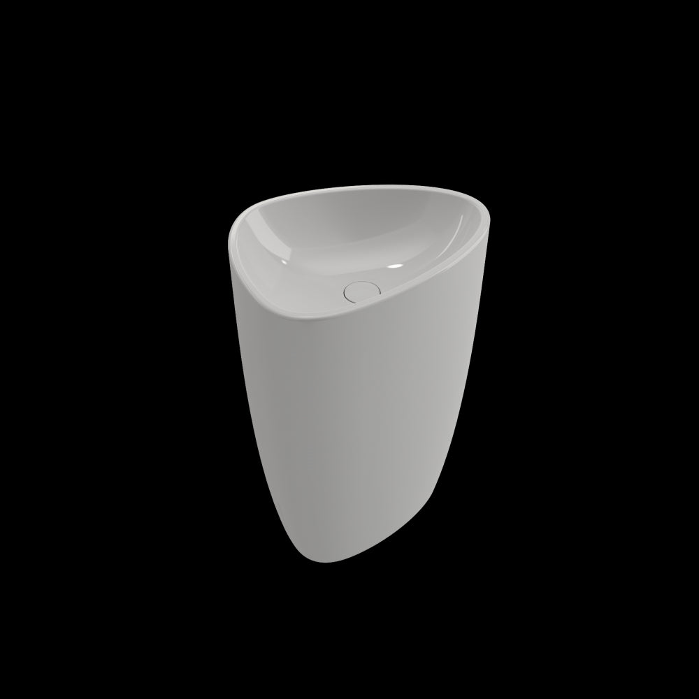 Etna Monoblock Pedestal Sink Fireclay 33.75 in. with Drain Cover in White