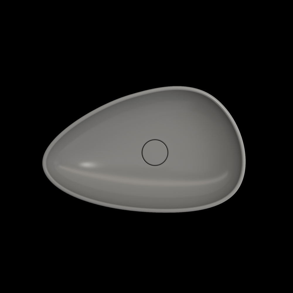 Etna Vessel Fireclay 23.25 in. with Matching Drain Cover in Matte Gray