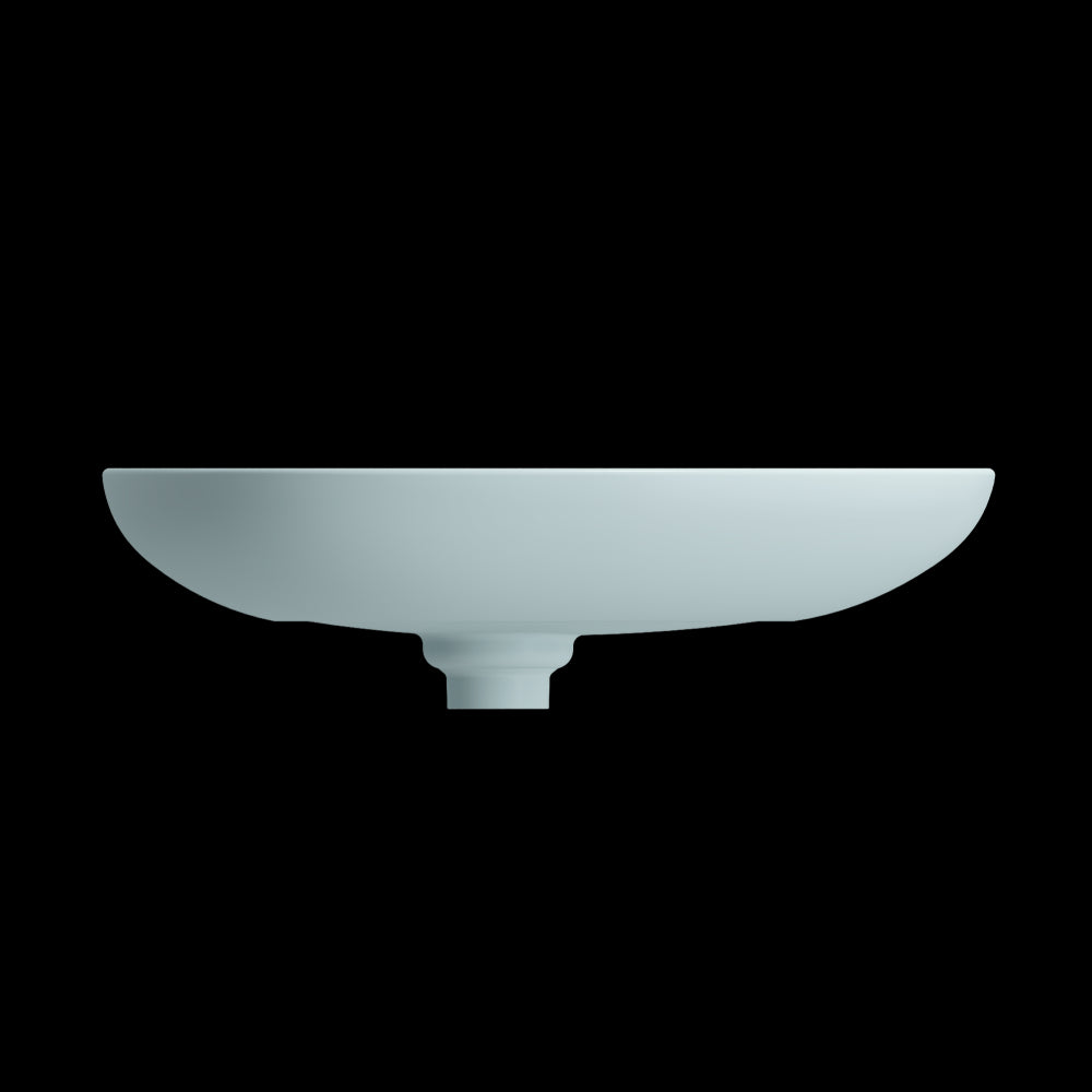 Etna Vessel Fireclay 23.25 in. with Matching Drain Cover in Matte Ice Blue