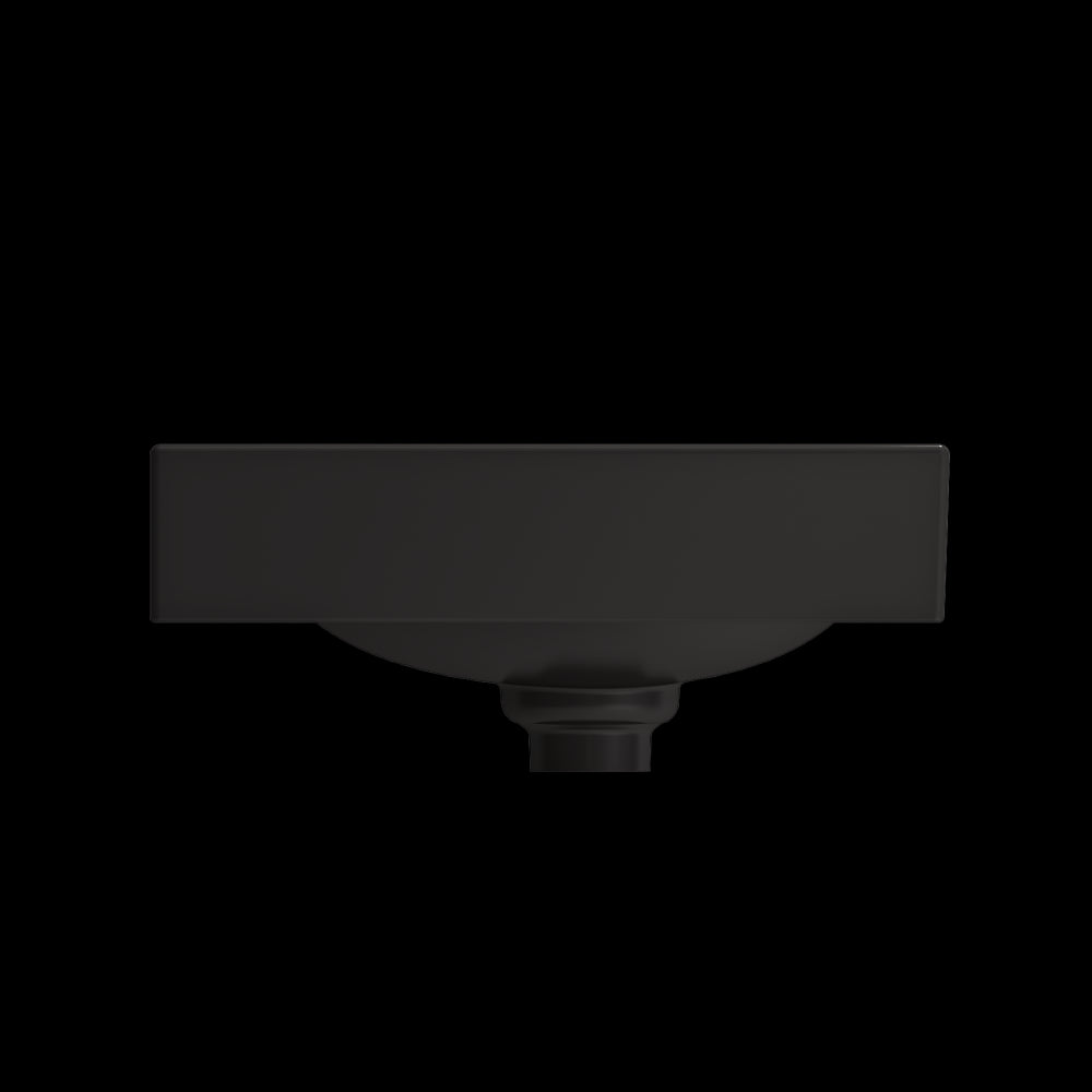 Etna Wall-Mounted Sink Fireclay 35.5 in with Matching Drain Cover in Matte Black