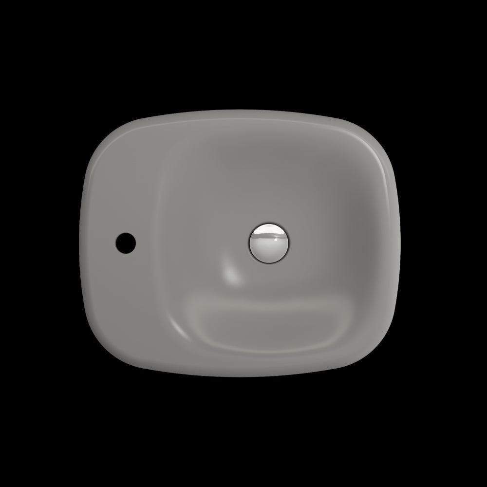 Fenice Vessel Fireclay 21.75 in. 1-Hole in Matte Gray