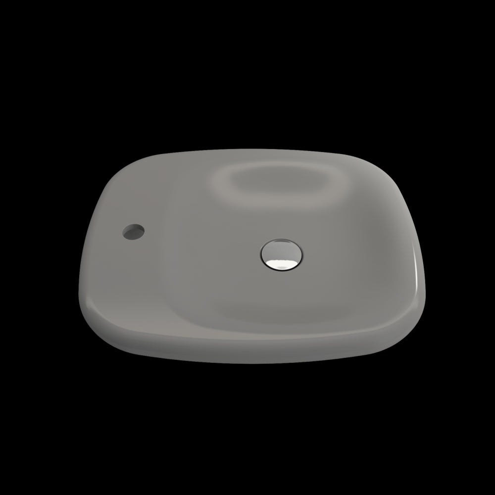 Fenice Vessel Fireclay 21.75 in. 1-Hole in Matte Gray