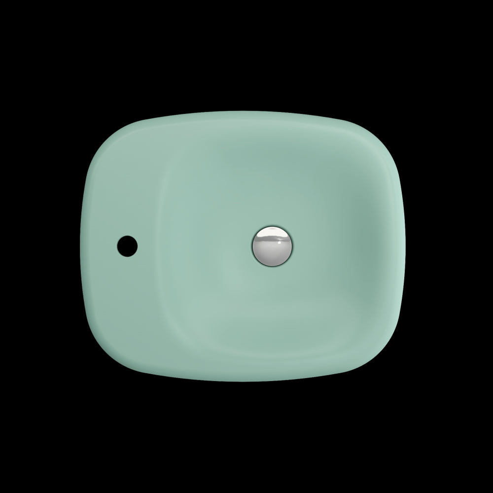 Fenice Vessel Fireclay 21.75 in. 1-Hole in Matte Mint Green