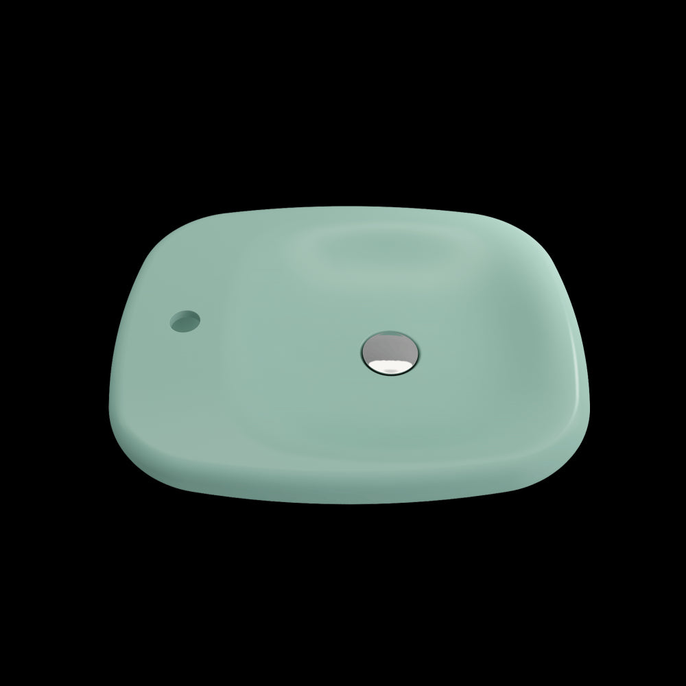 Fenice Vessel Fireclay 21.75 in. 1-Hole in Matte Mint Green