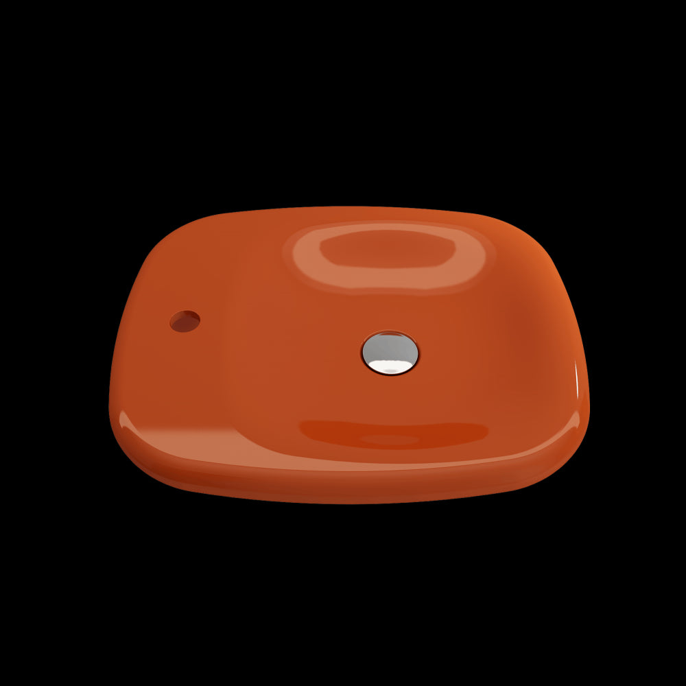 Fenice Vessel Fireclay 21.75 in. 1-Hole in Orange