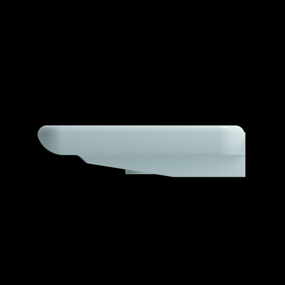 Fenice Wall-Mounted Sink Fireclay 35.5 in. 1-Hole in Matte Ice Blue