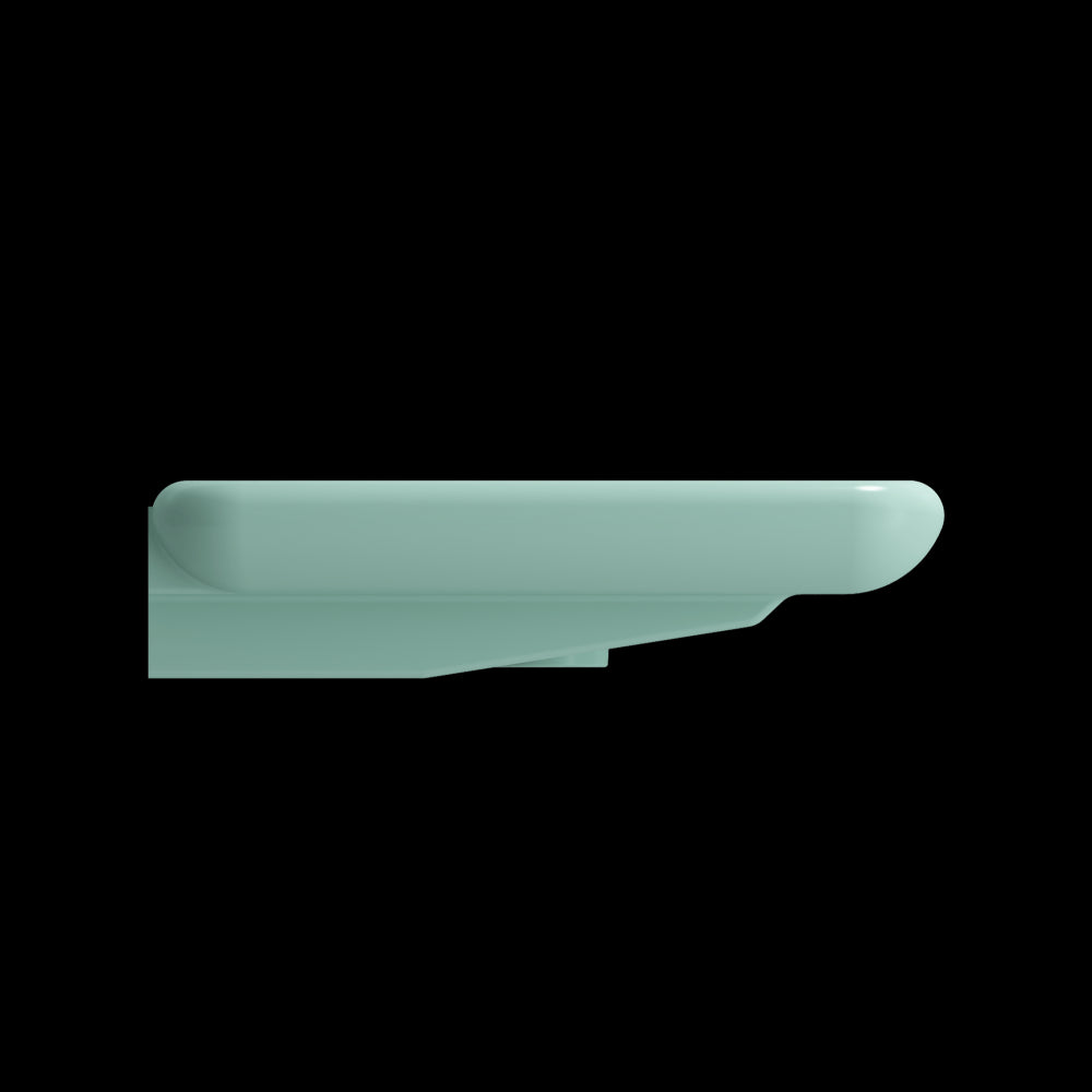 Fenice Wall-Mounted Sink Fireclay 35.5 in. 1-Hole in Matte Mint Green