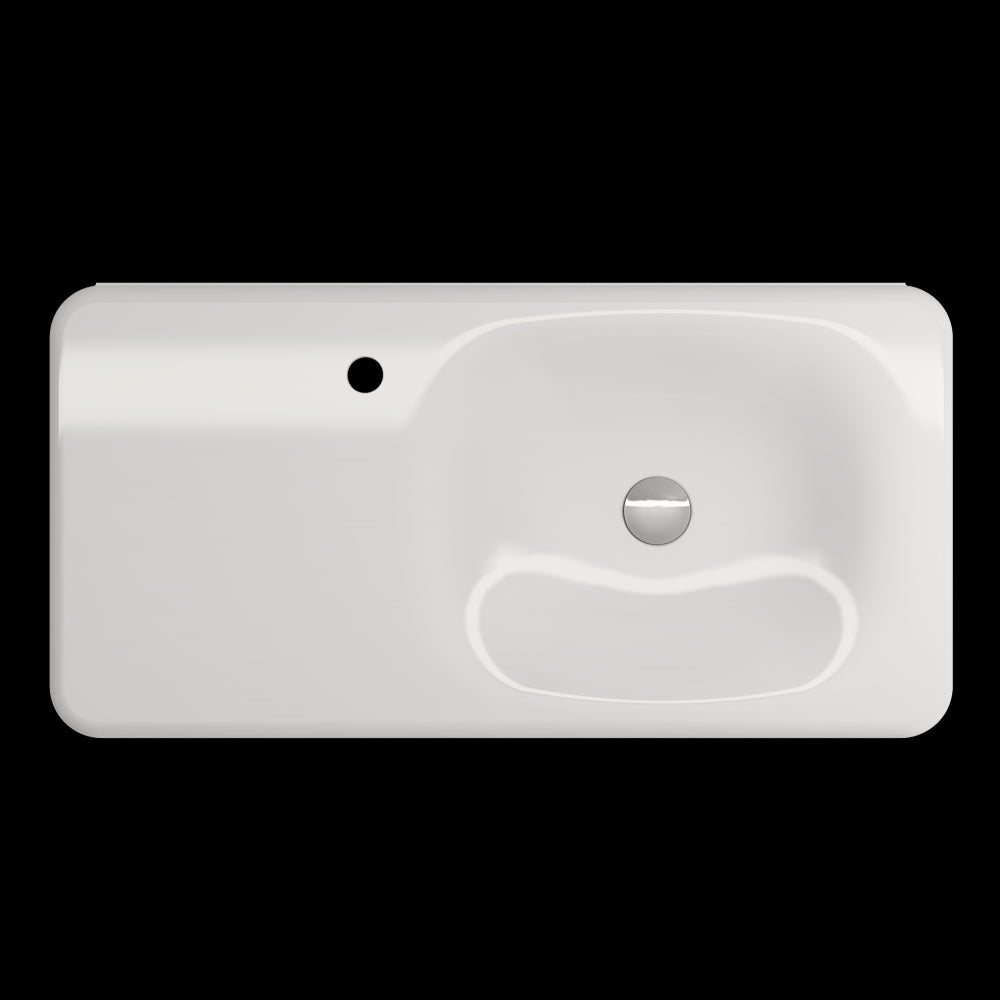 Fenice Wall-Mounted Sink Fireclay 35.5 in. 1-Hole in White
