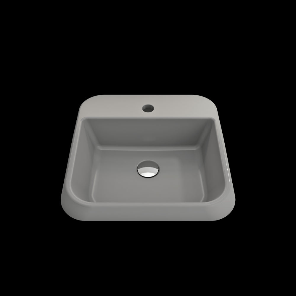 Firenze Vessel Fireclay 19.75 in. 1-Hole in Matte Gray