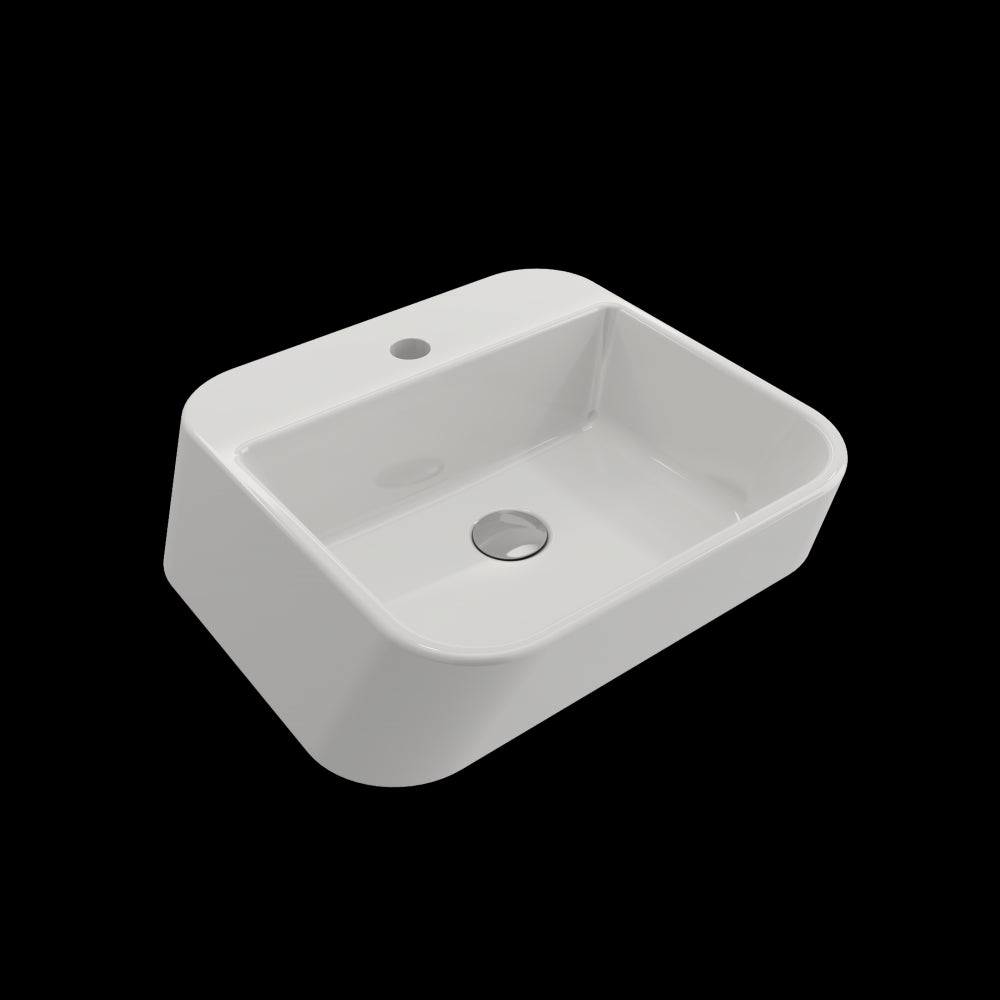 Firenze Vessel Fireclay 19.75 in. 1-Hole in White