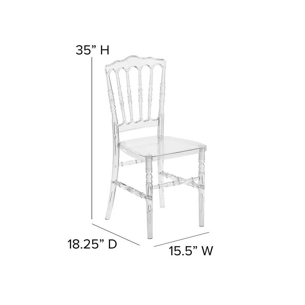 Flash Elegance Crystal Ice Napoleon Stacking Chair