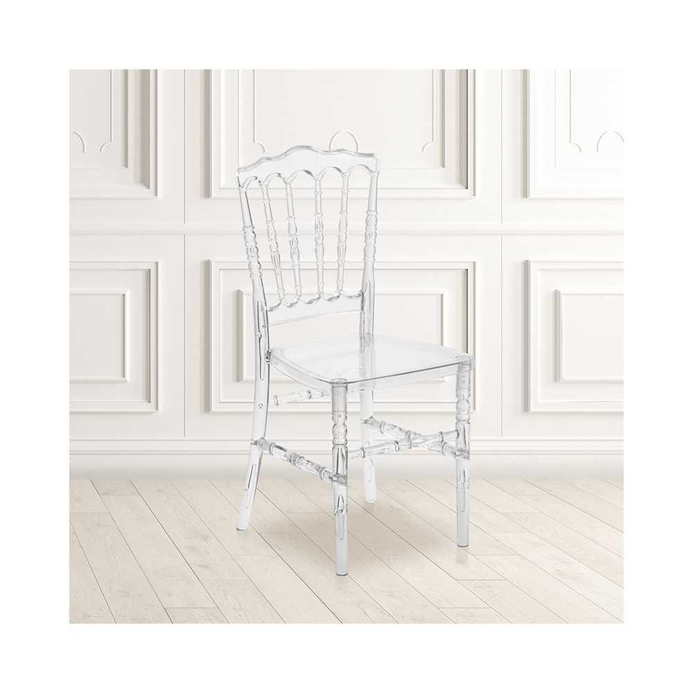 Flash Elegance Crystal Ice Napoleon Stacking Chair