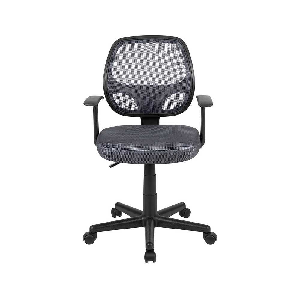 Flash Fundamentals Mid-Back Gray Mesh Swivel Ergonomic Task Office Chair with Arms, BIFMA Certified