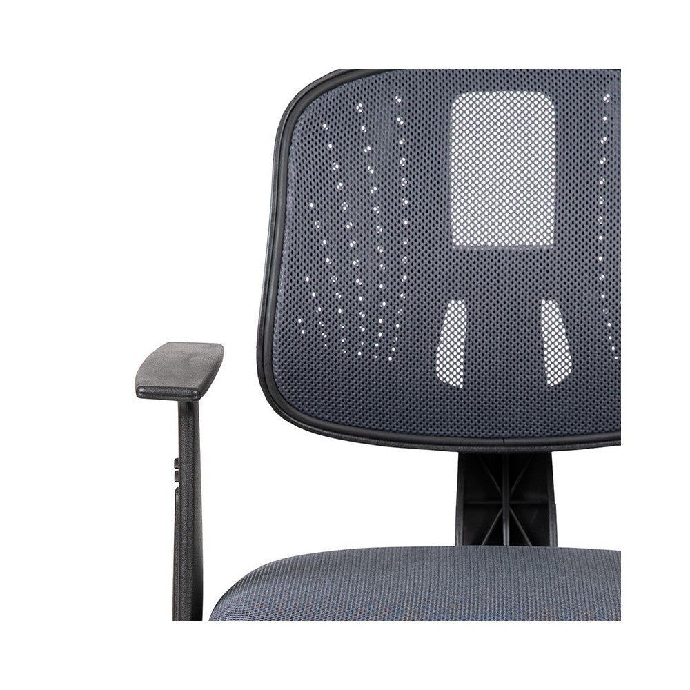 Flash Fundamentals Mid-Back Gray Mesh Swivel Task Office Chair with Pivot Back and Arms, BIFMA Certified