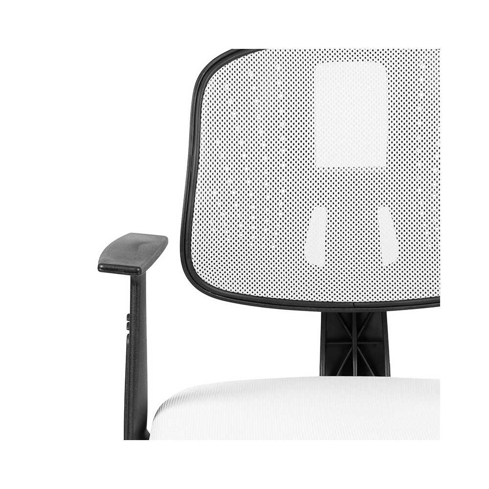 Flash Fundamentals Mid-Back White Mesh Swivel Task Office Chair with Pivot Back and Arms, BIFMA Certified