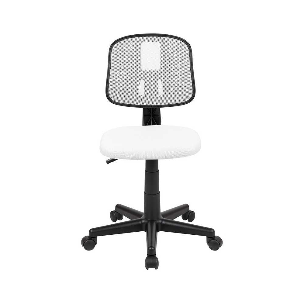 Flash Fundamentals Mid-Back White Mesh Swivel Task Office Chair with Pivot Back, BIFMA Certified
