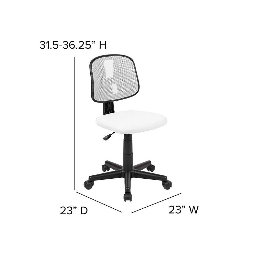 Flash Fundamentals Mid-Back White Mesh Swivel Task Office Chair with Pivot Back, BIFMA Certified