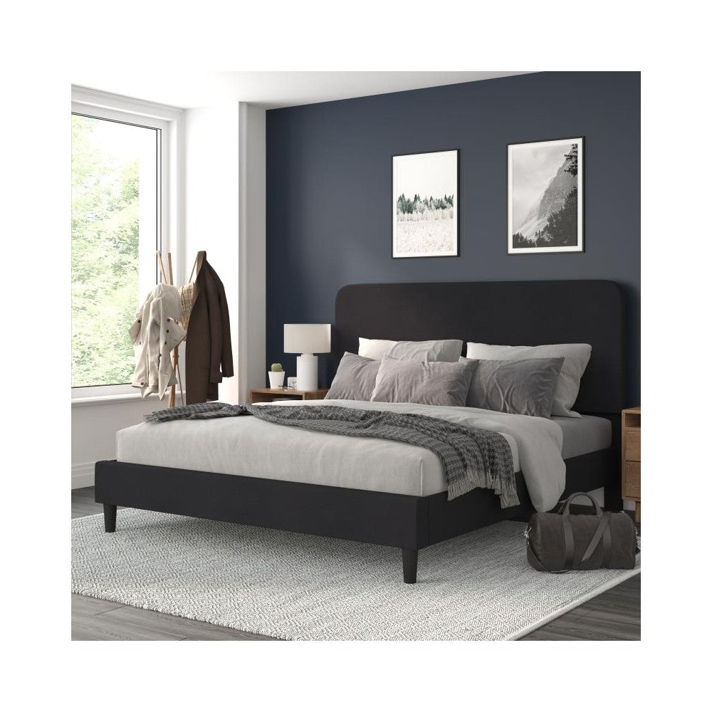 Flash Furniture Addison Black King Size Platform Bed HG-3WPB21-K04-K-BK-GG