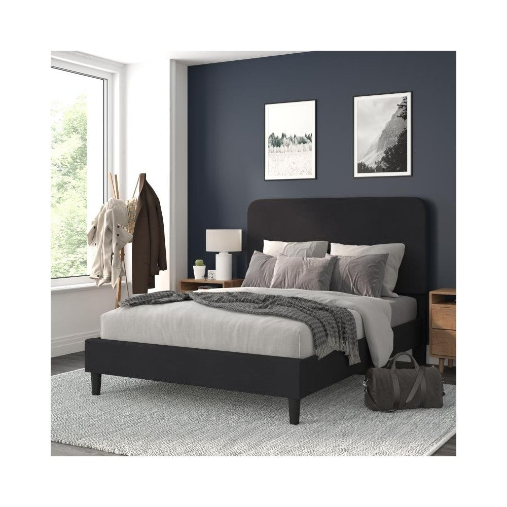 Flash Furniture Addison Black Queen Size Platform Bed HG-3WPB21-Q03-Q-BK-GG