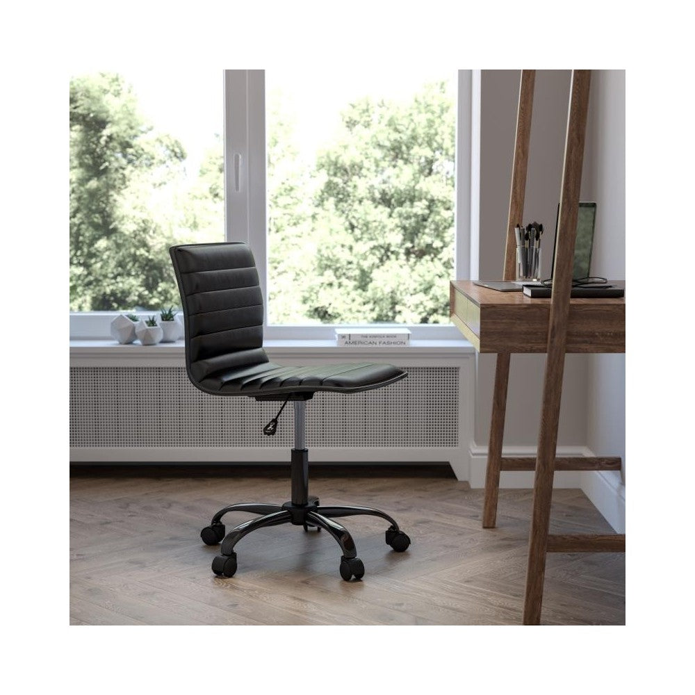 Flash Furniture Alan Black Low Back Task Chair DS-512B-BK-BK-GG